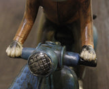 Boston Scooter Rider Figurine - Closeup