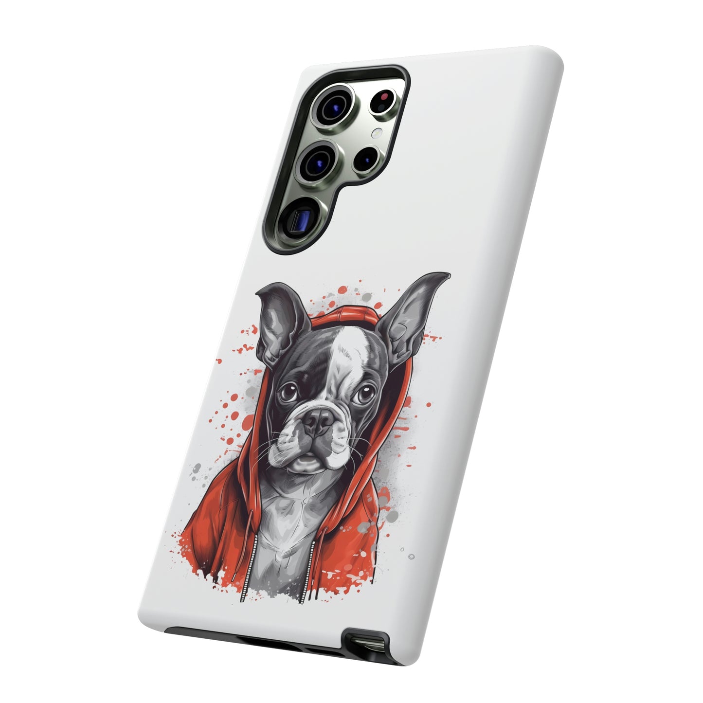 Boston Terrier in a Red Hoodie Samsung Tough Cases