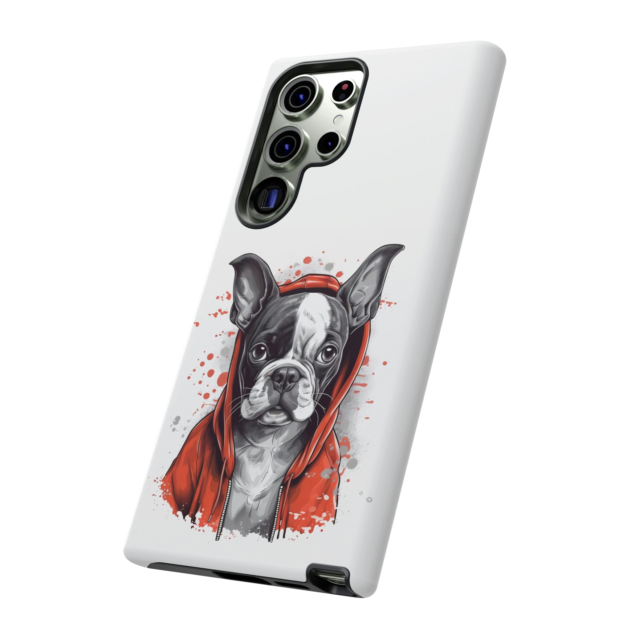 Boston Terrier in a Red Hoodie Samsung Tough Cases