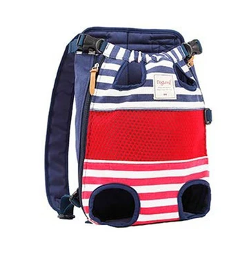 Front Dog Carrier Backpack - Blue red white