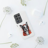 Boston Terrier in a Red Hoodie Samsung Tough Cases