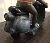 Boston Scooter Rider Figurine - Scooter view