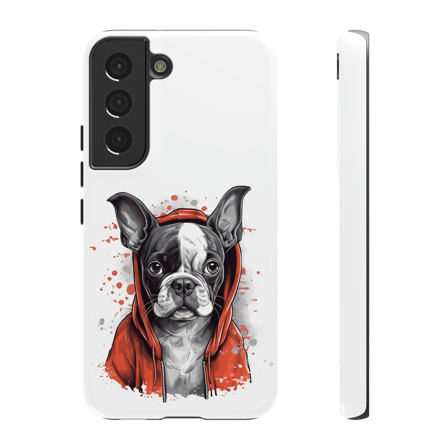 Boston Terrier in a Red Hoodie Samsung Tough Cases