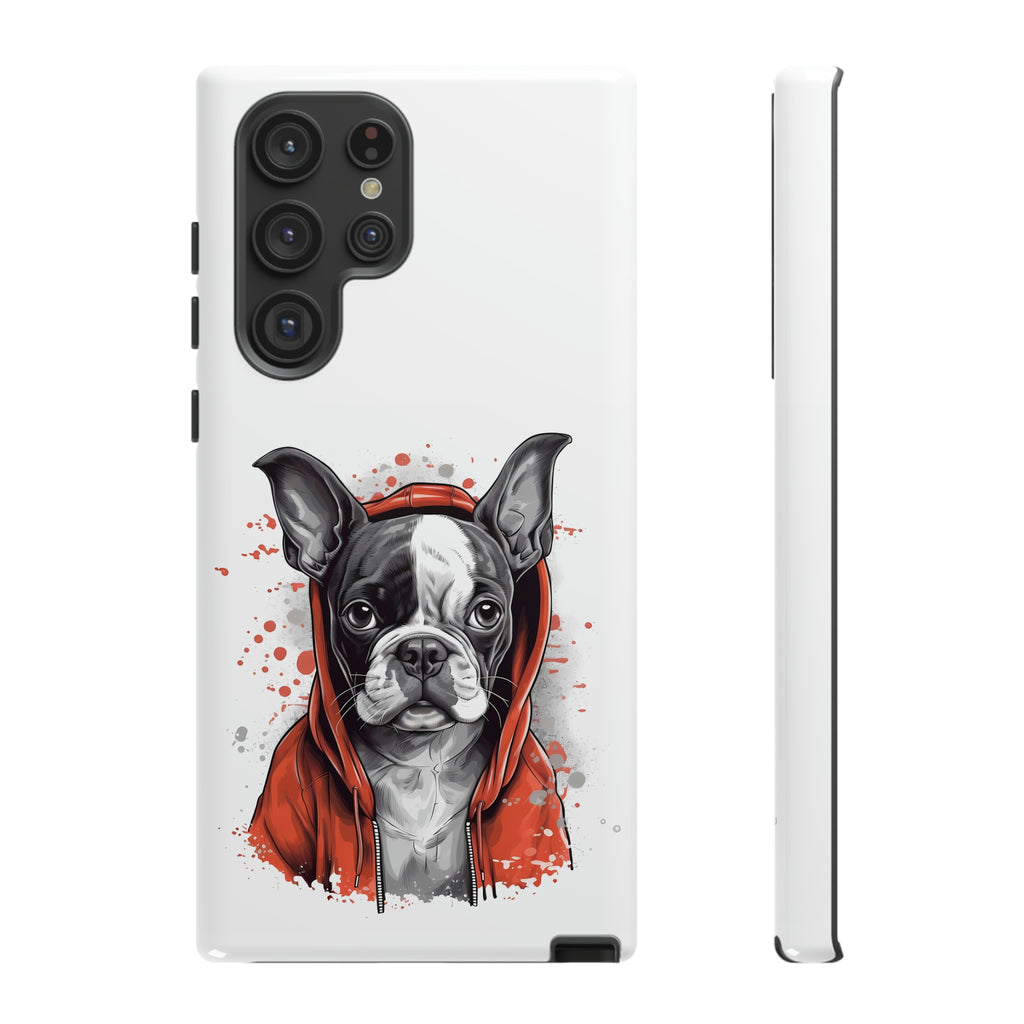 Boston Terrier in a Red Hoodie Samsung Tough Cases