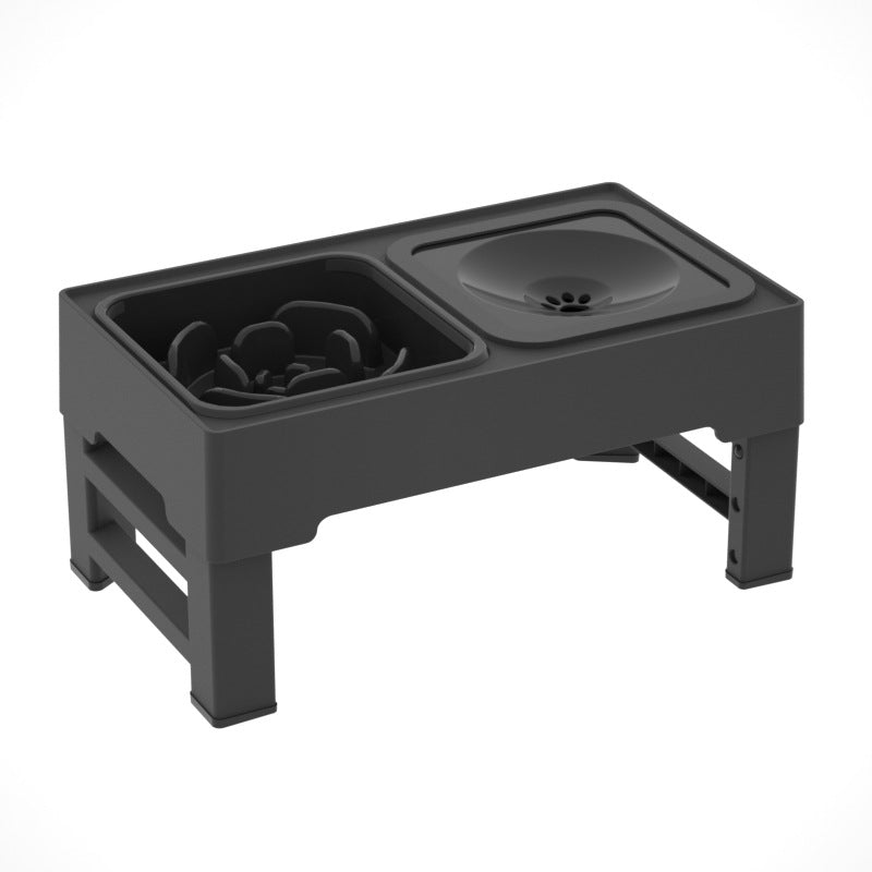 Elevated Dog Bowls With Stand - Adjustable Heights - Slow Feeder - Slow Drinking
