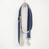 Cowboy Denim White Dog Collar Bow Tie Leash Set