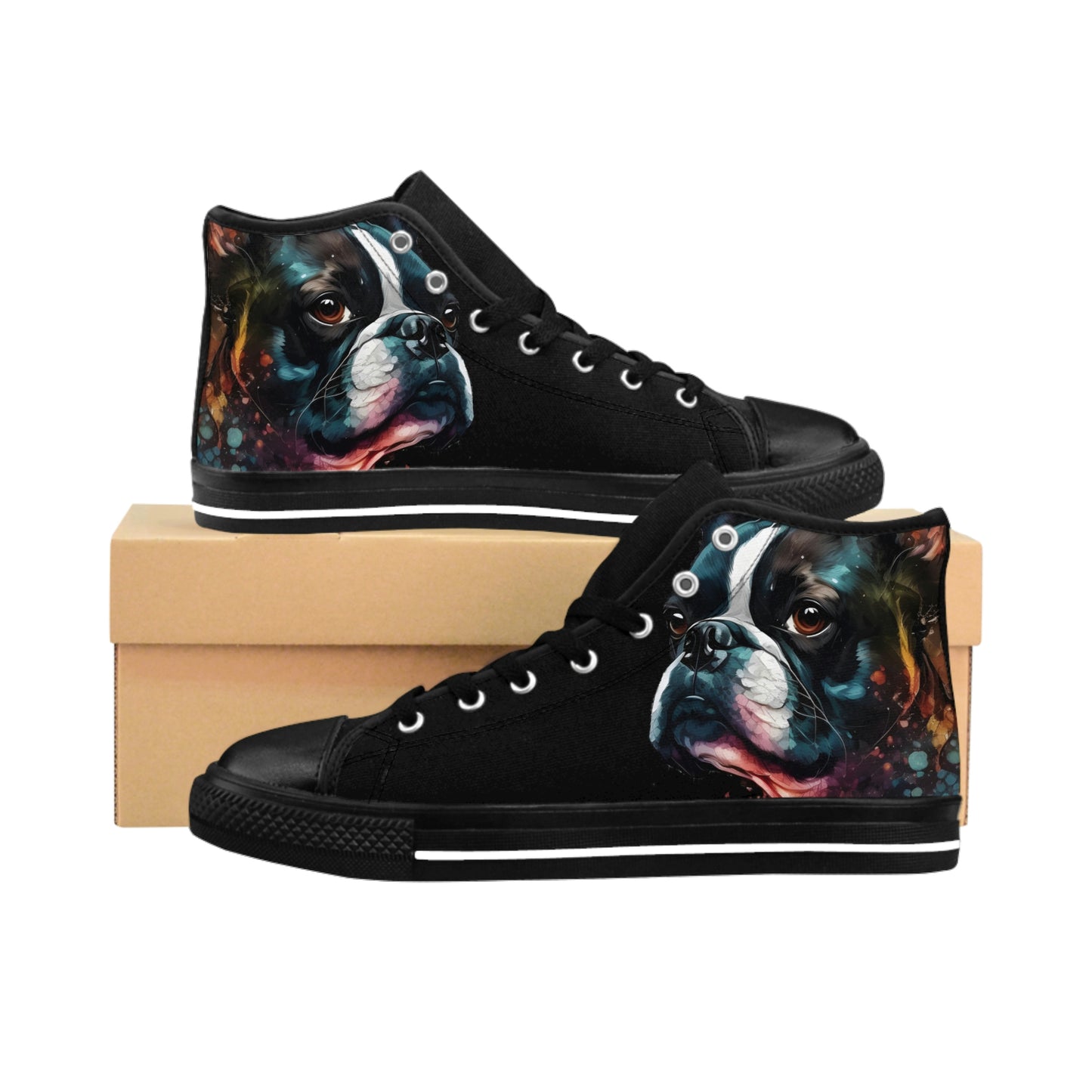 Boston Terrier Art - Women's Classic Sneakers