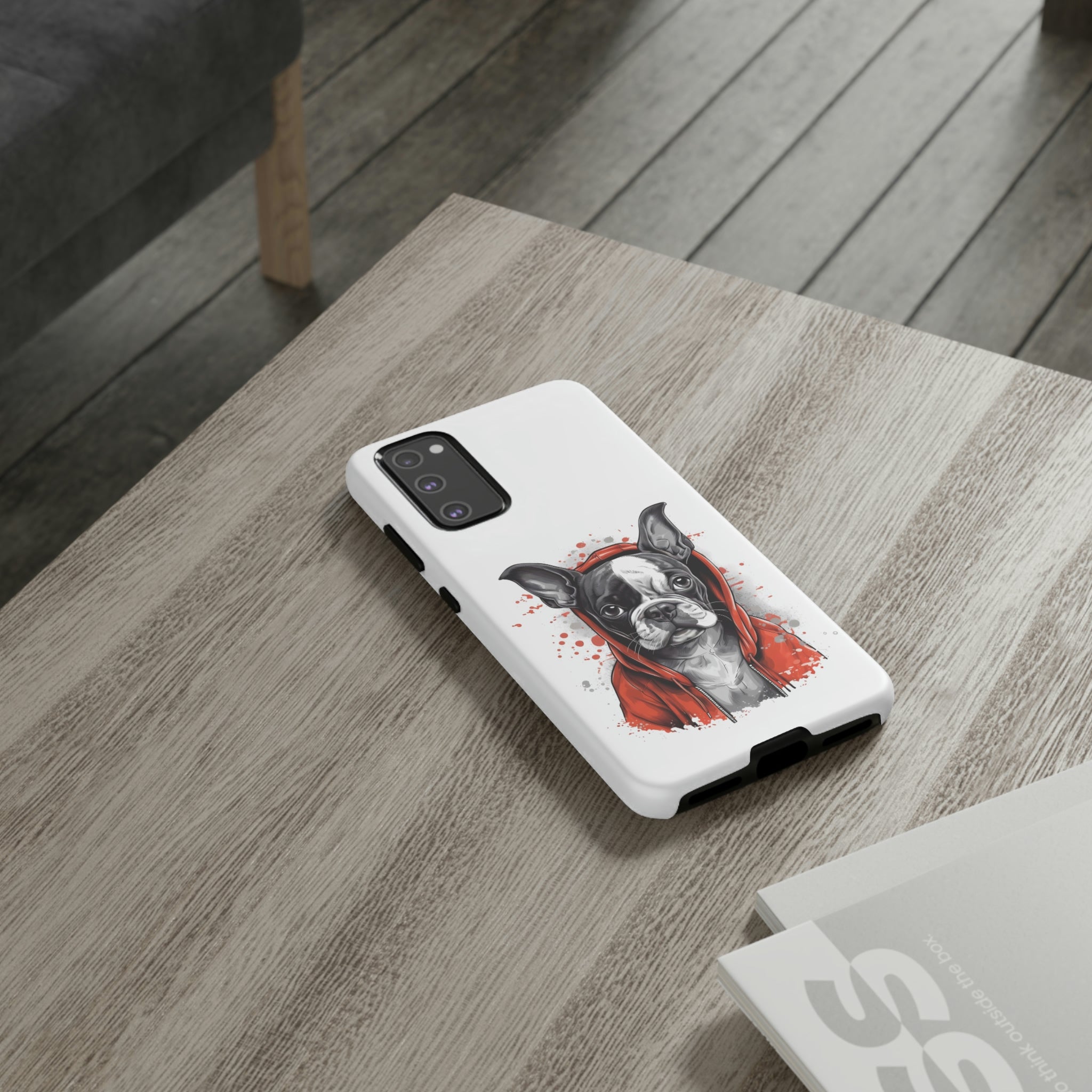Boston Terrier in a Red Hoodie Samsung Tough Cases