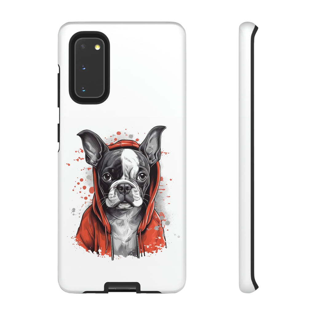 Boston Terrier in a Red Hoodie Samsung Tough Cases