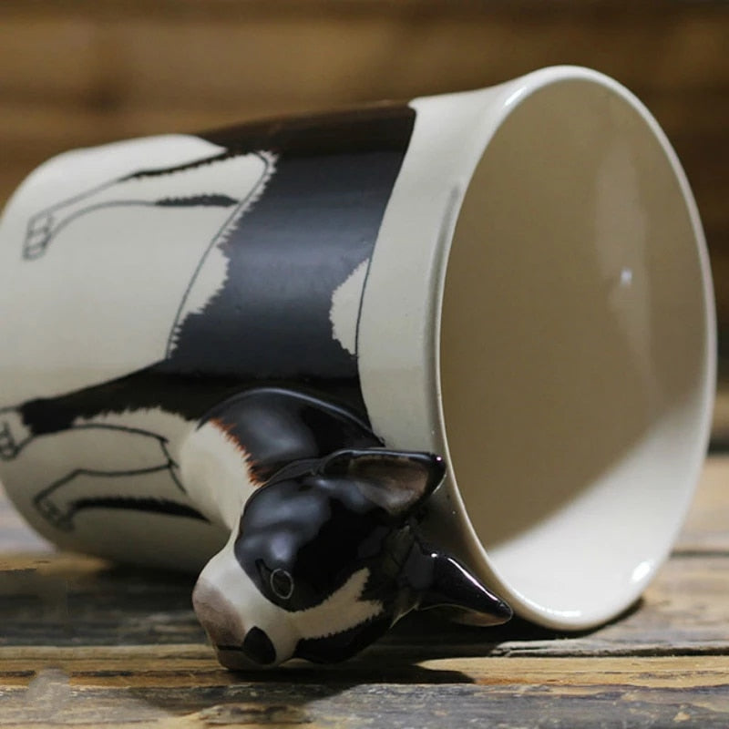 Hand Drawn 3D Boston Terrier Mug