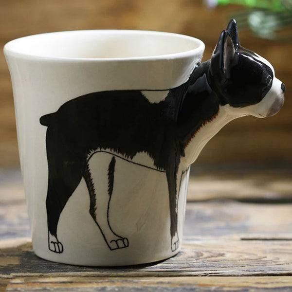 Hand Drawn 3D Boston Terrier Mug