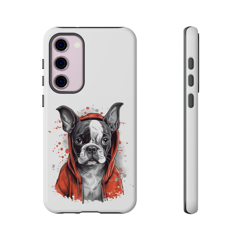 Boston Terrier in a Red Hoodie Samsung Tough Cases