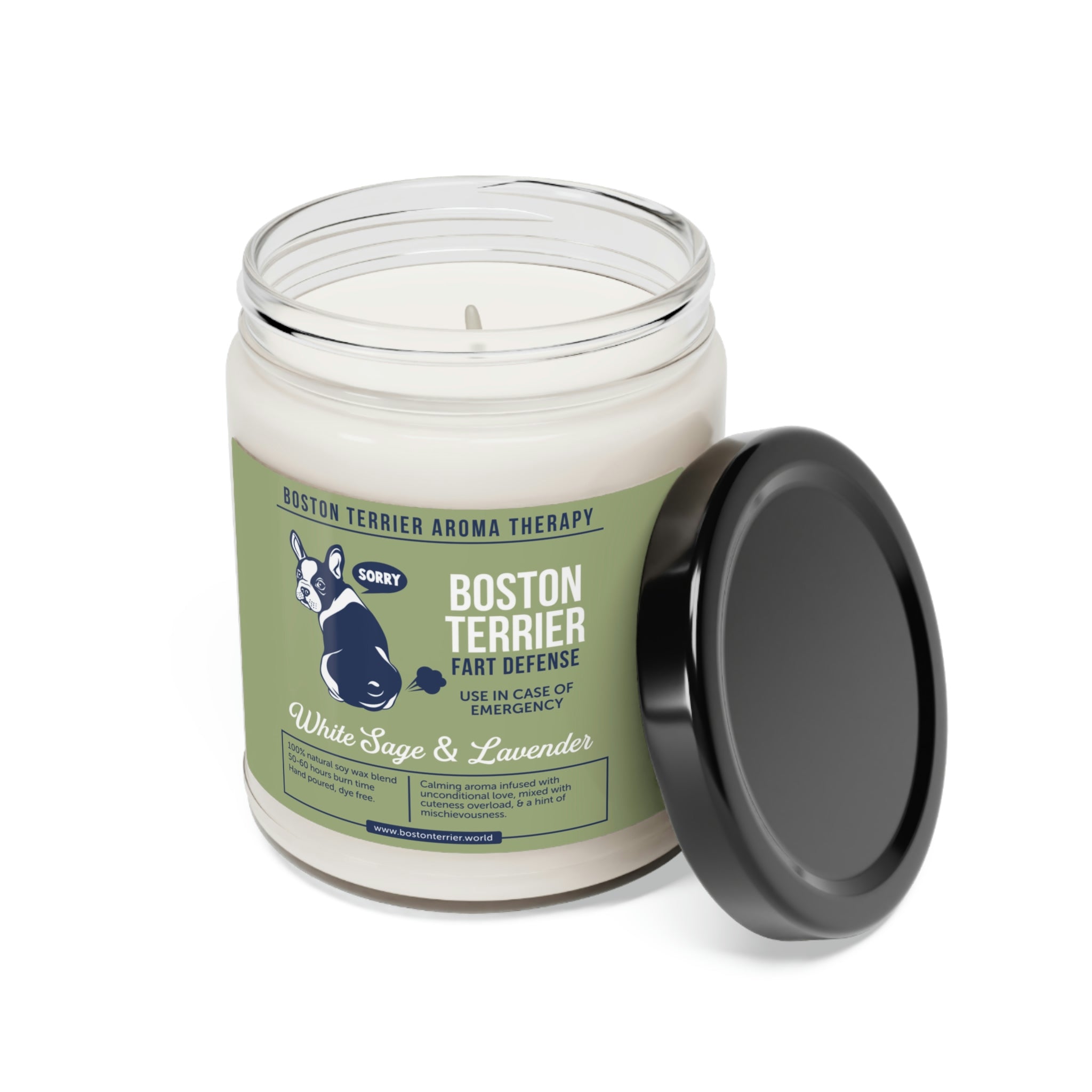 White Sage & Lavender Candle - Boston Terrier Aroma Therapy