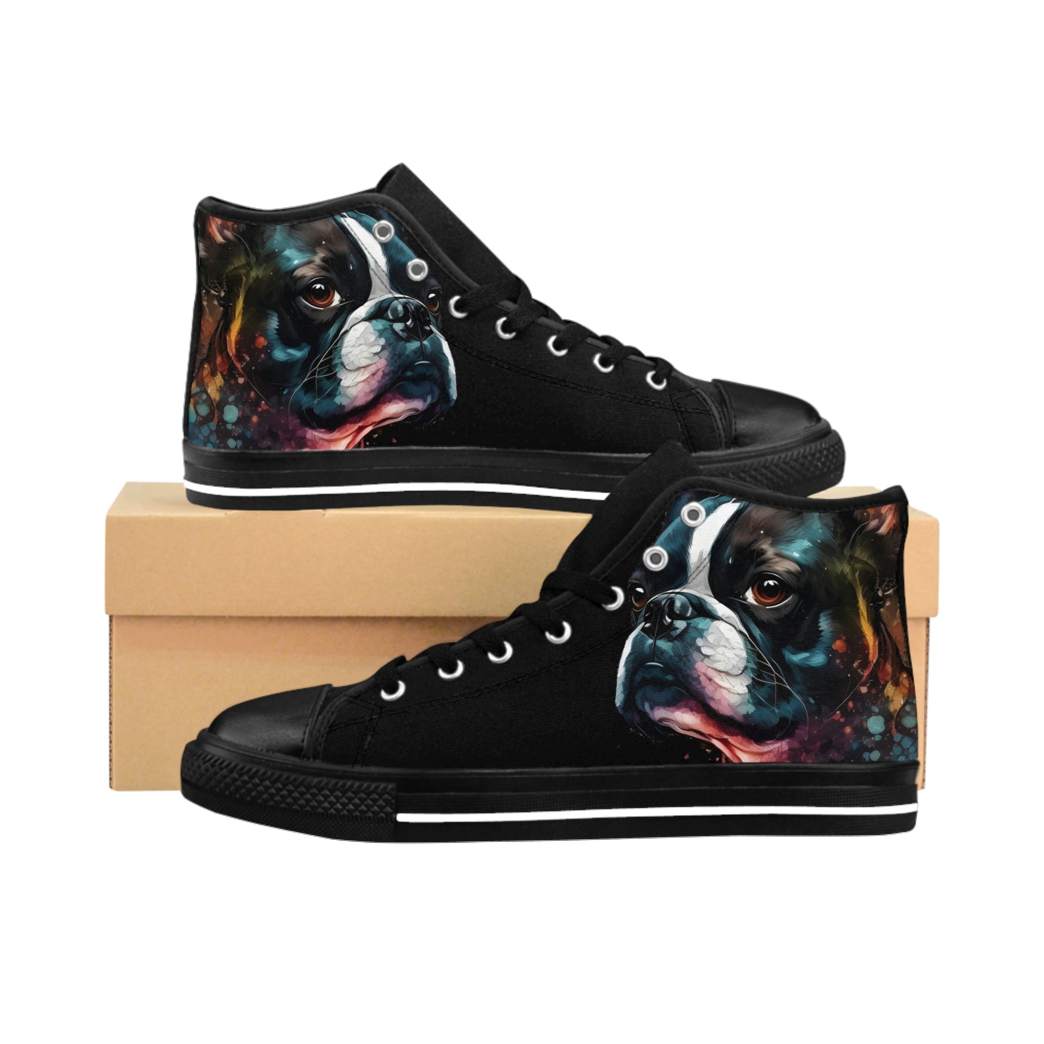 Boston Terrier Art - Men's Classic Sneakers