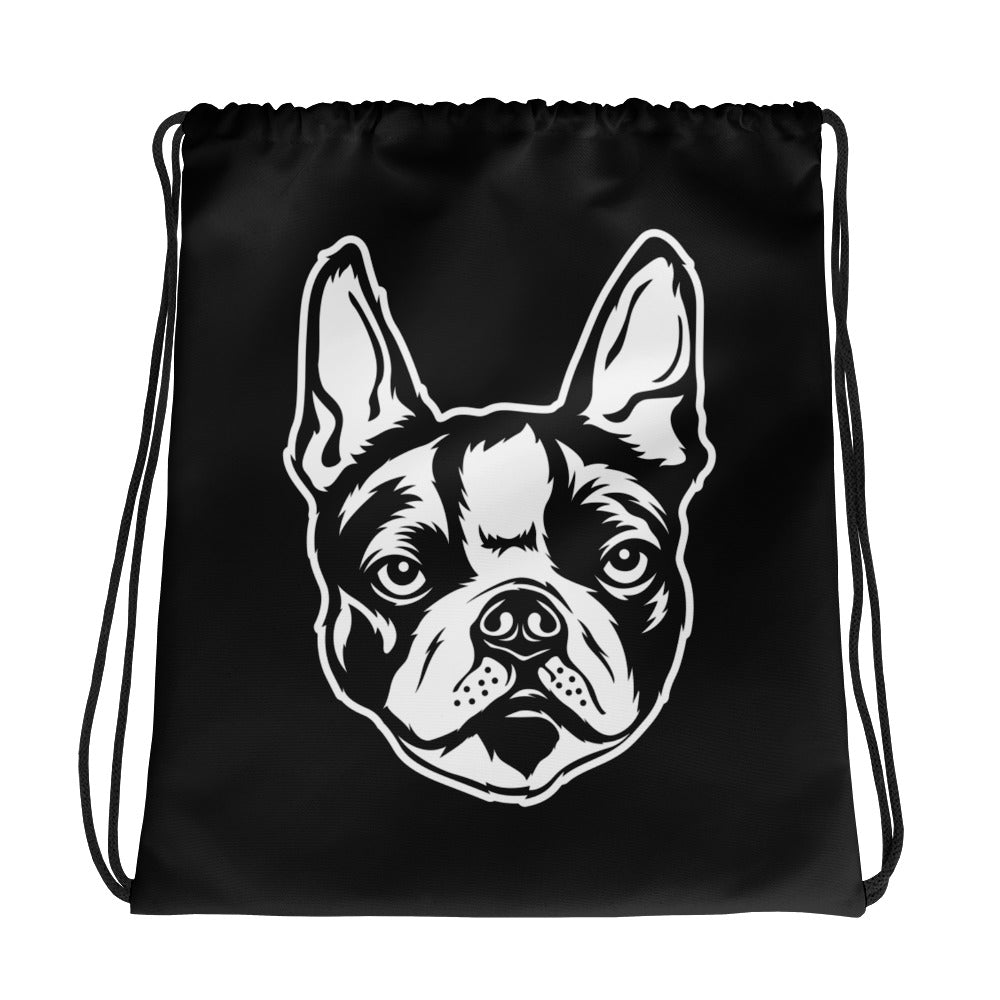 Boston Terrier Drawstring Bag