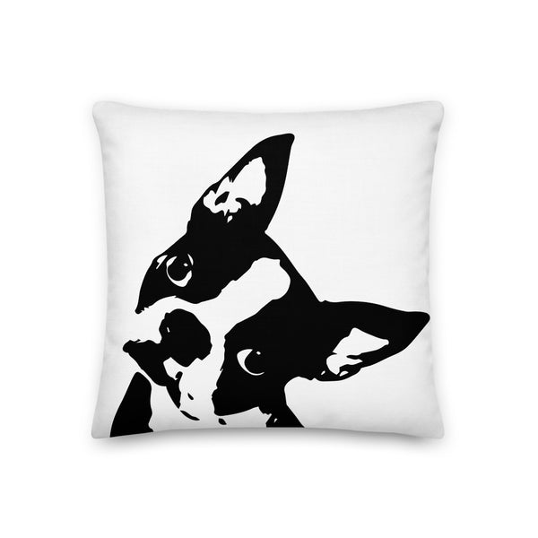 Boston Terrier Head Tilt Pillow