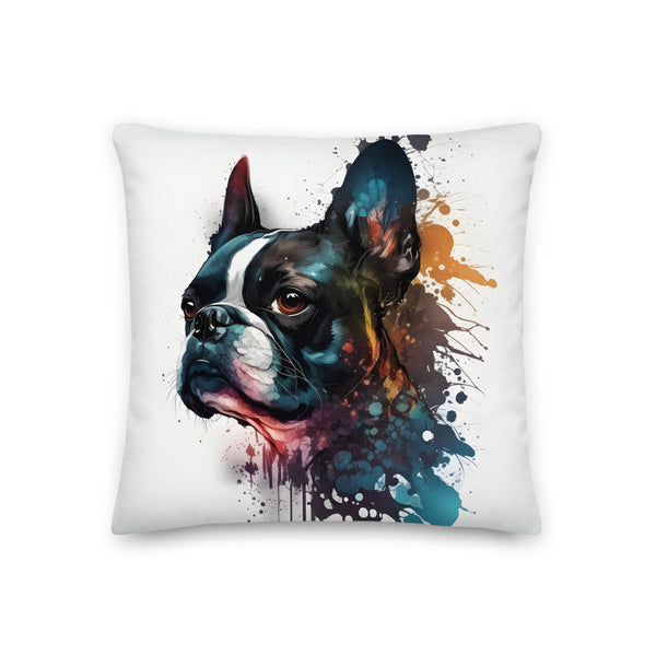 Boston Terrier Art on Premium Pillow