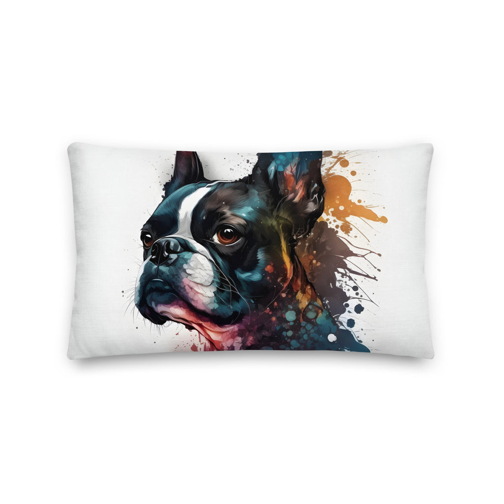 Boston Terrier Art on Premium Pillow