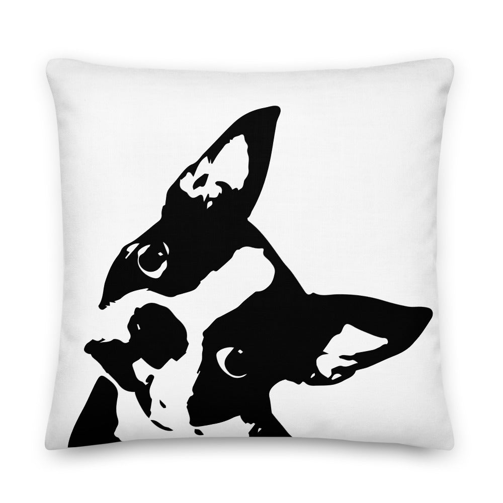 Boston Terrier Head Tilt Pillow