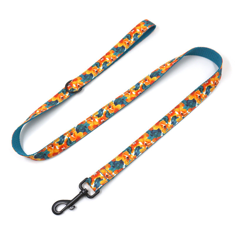 Hawaiian Dog Collar Bow Tie Leash Set
