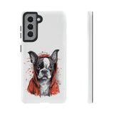 Boston Terrier in a Red Hoodie Samsung Tough Cases