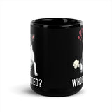 Who Farted Black Glossy Mug