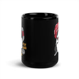 Hockey Boston Terrier Black Glossy Mug - Play Hard Bark Harder