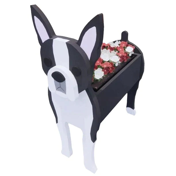 Boston Terrier Shaped Planter