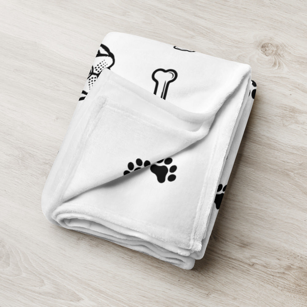 Folded Boston Terrier Soft Blanket