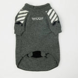Knitted Pullover Woof Dog Sweater - Grey and White