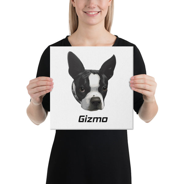 Custom Canvas Boston Terrier Dog Portraits