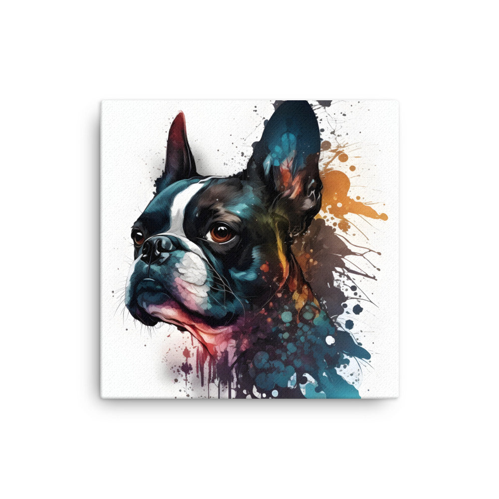 Boston Terrier Art on Canvas