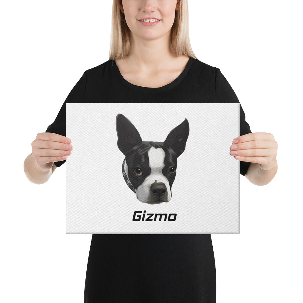 Custom Canvas Boston Terrier Dog Portraits