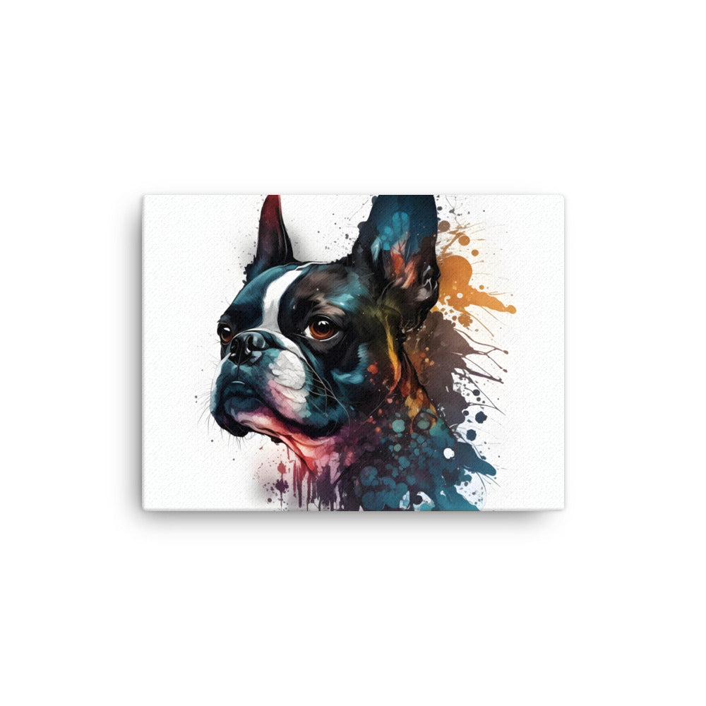 Boston Terrier Art on Canvas