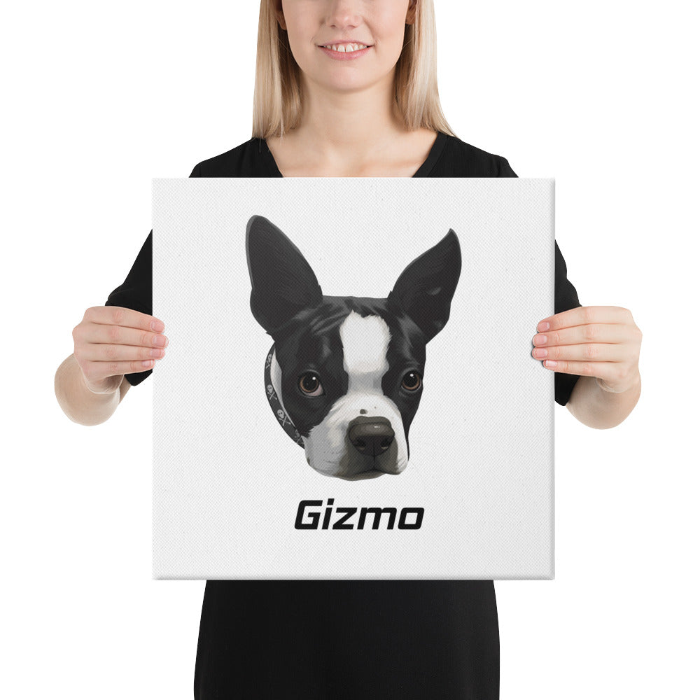 Custom Canvas Boston Terrier Dog Portraits