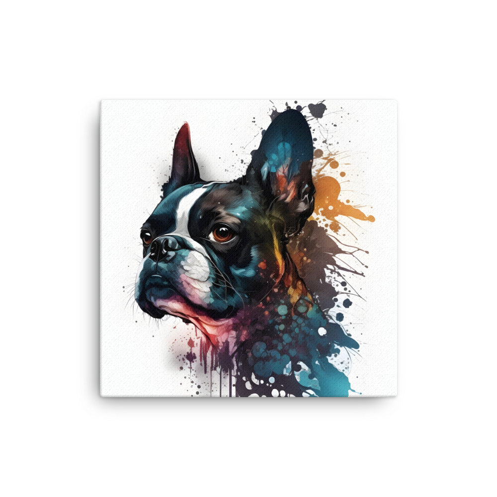 Boston Terrier Art on Canvas