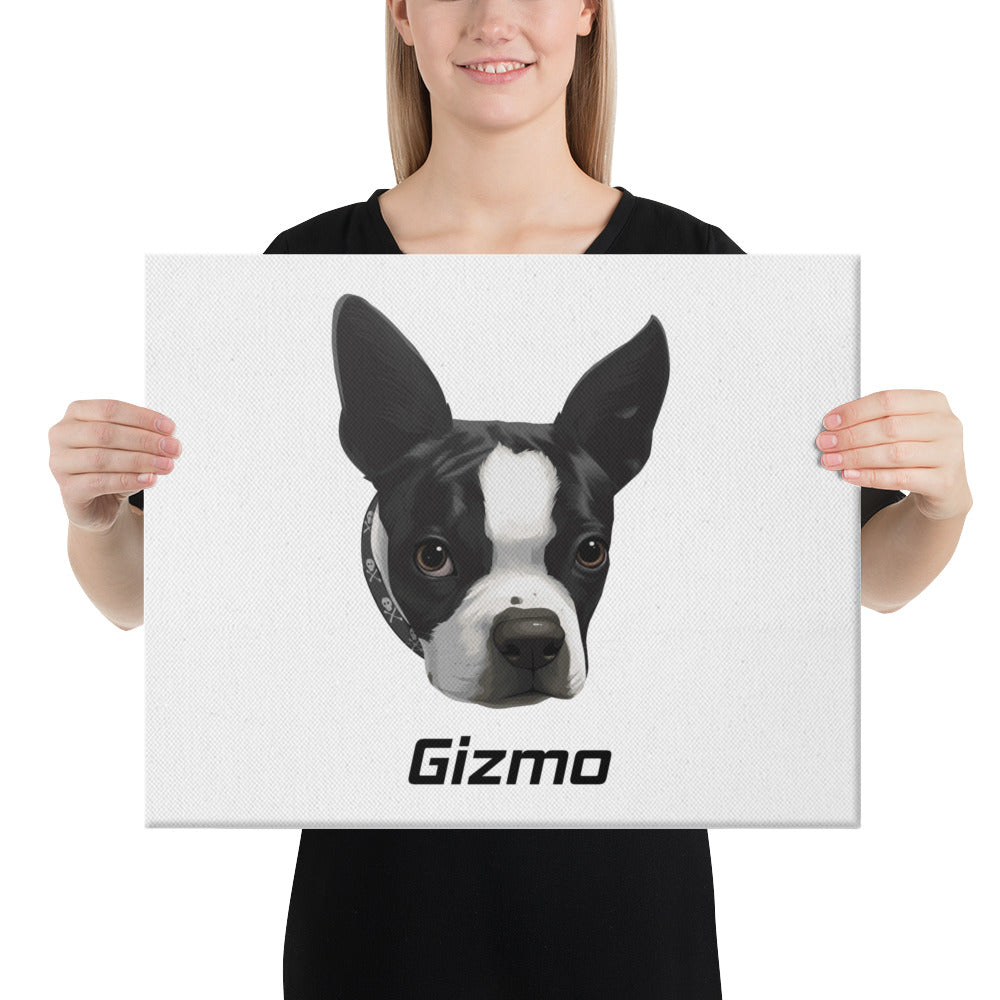 Custom Canvas Boston Terrier Dog Portraits