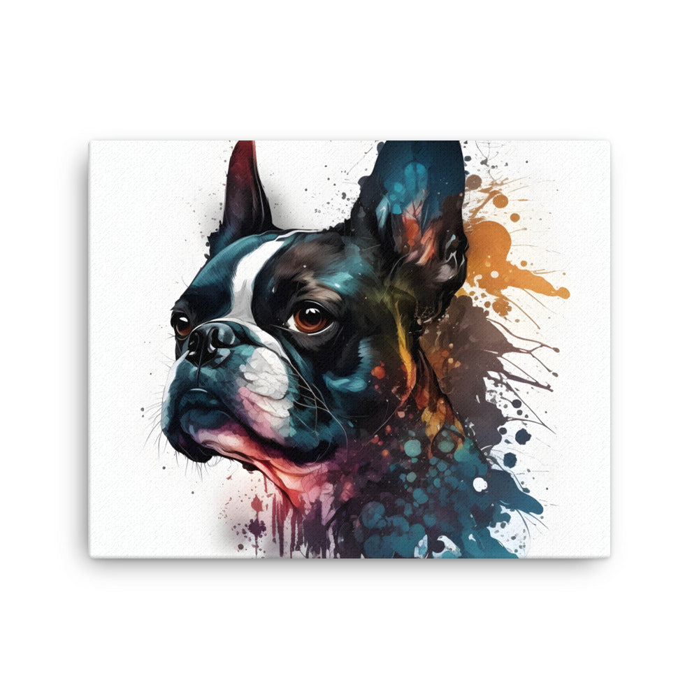 Boston Terrier Art on Canvas