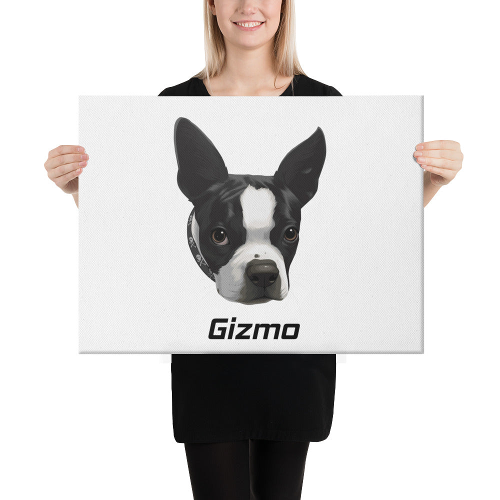 Custom Canvas Boston Terrier Dog Portraits