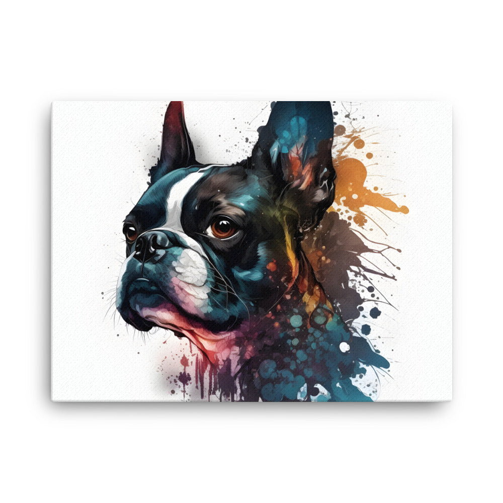 Boston Terrier Art on Canvas
