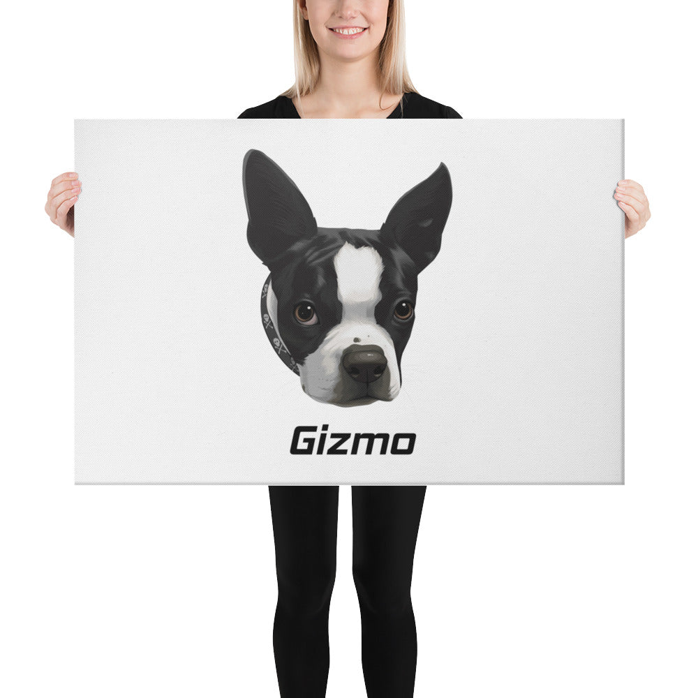 Custom Canvas Boston Terrier Dog Portraits