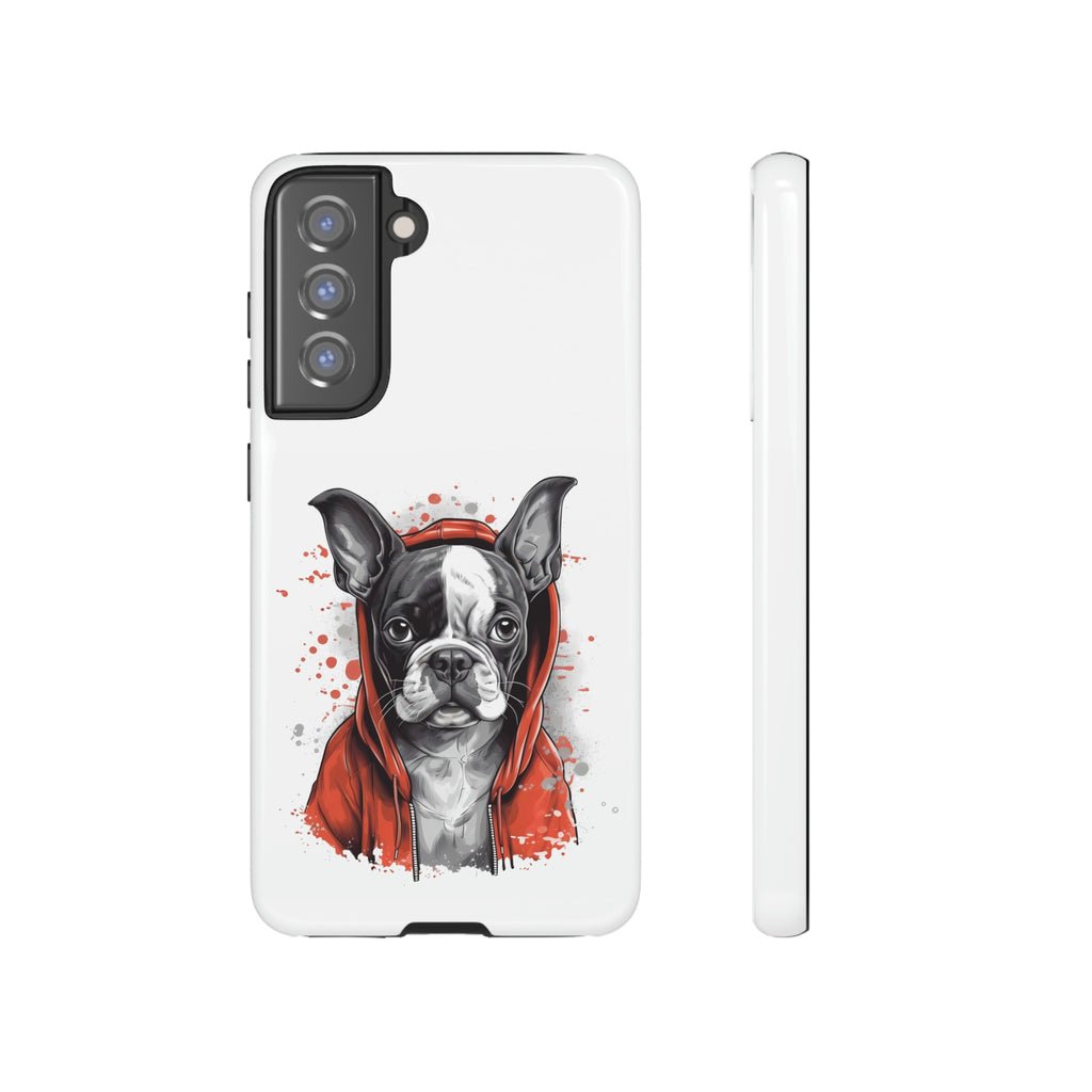 Boston Terrier in a Red Hoodie Samsung Tough Cases