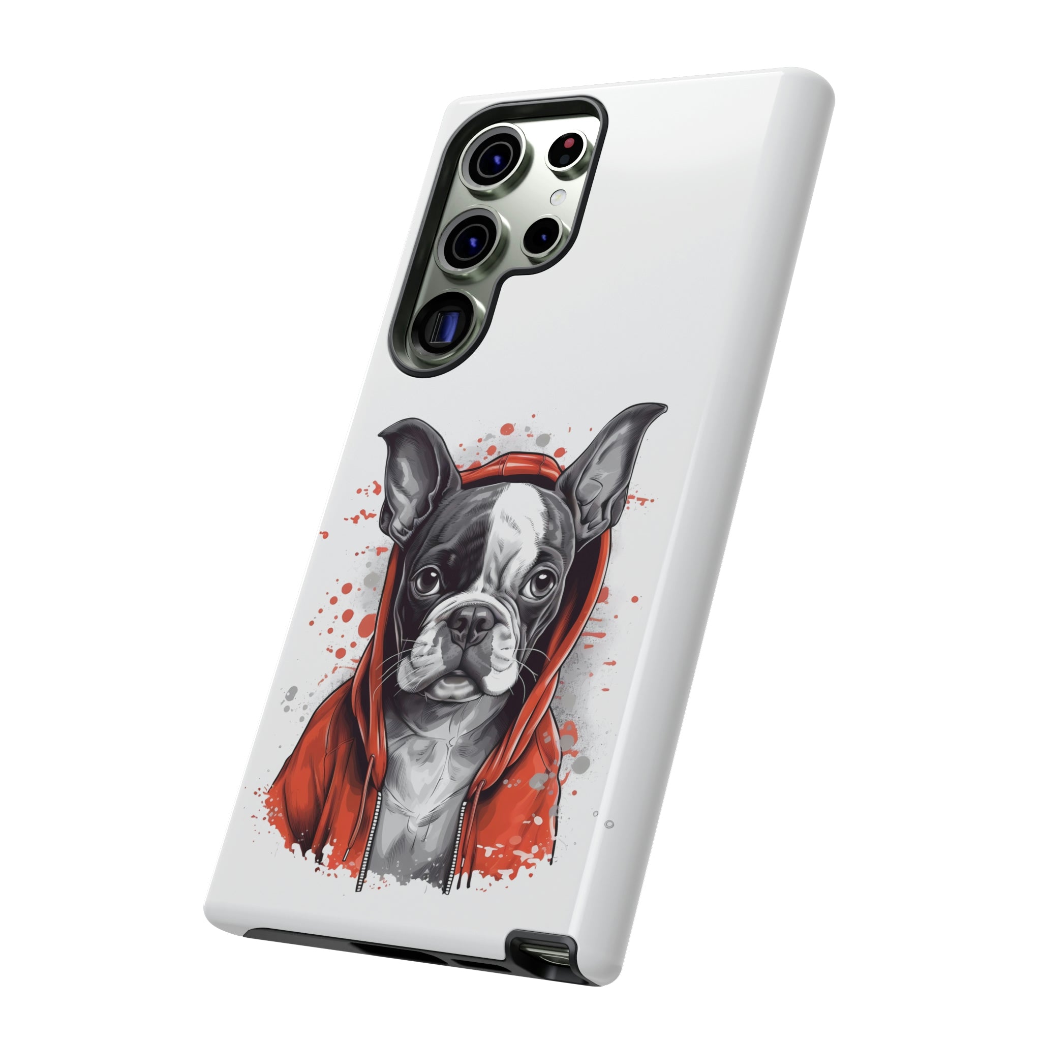 Boston Terrier in a Red Hoodie Samsung Tough Cases