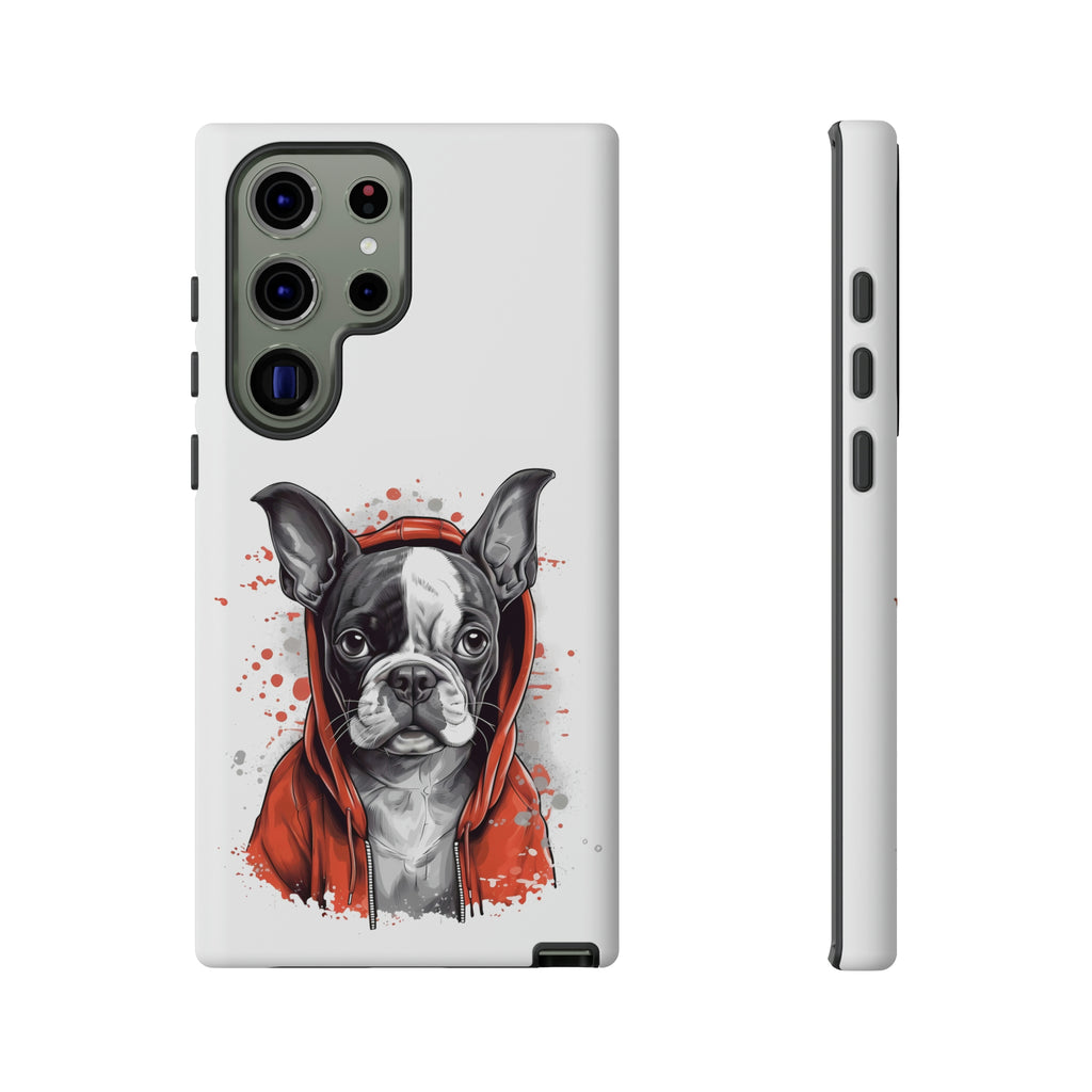 Boston Terrier in a Red Hoodie Samsung Tough Cases