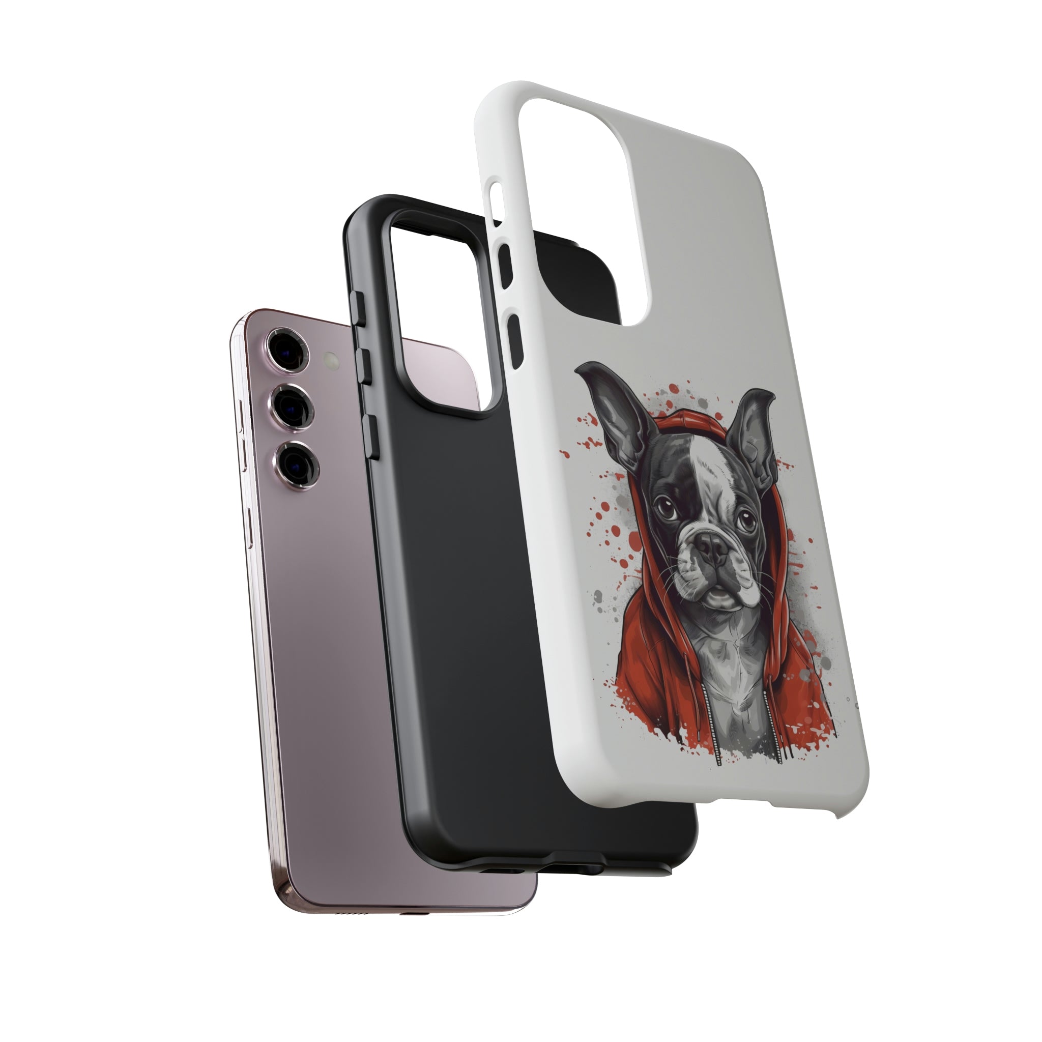 Boston Terrier in a Red Hoodie Samsung Tough Cases