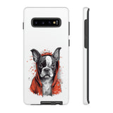 Boston Terrier in a Red Hoodie Samsung Tough Cases