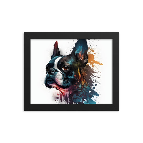 Boston Terrier Art on Framed Poster