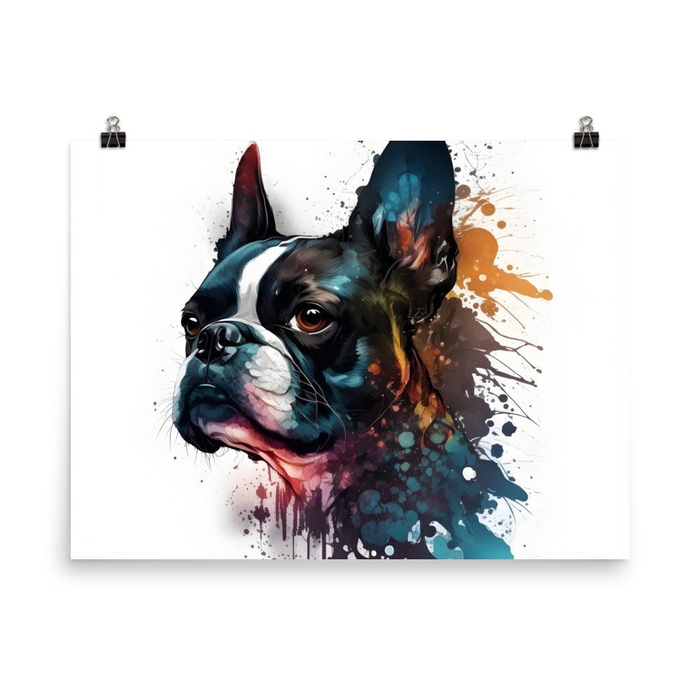 Boston Terrier Art on Poster