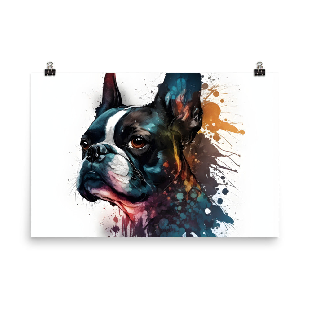 Boston Terrier Art on Poster