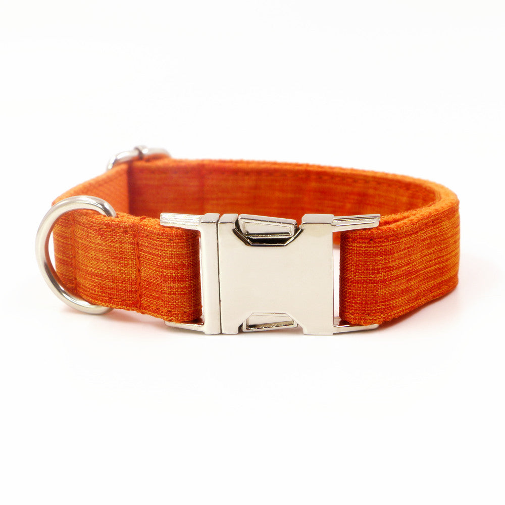 Orange Dog Collar Bow Tie Leash Set
